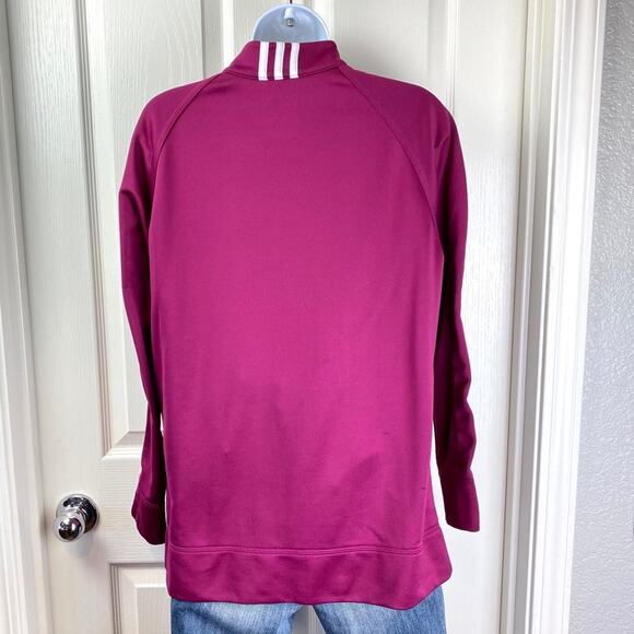 Adidas Climalite Full Zip Athletic Jacket Berry L - Picture 3 of 6
